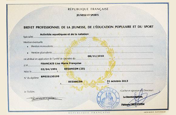 Brevet professionel de la jeunesse, de l'éducation populaire et du sport de Lise Françsais